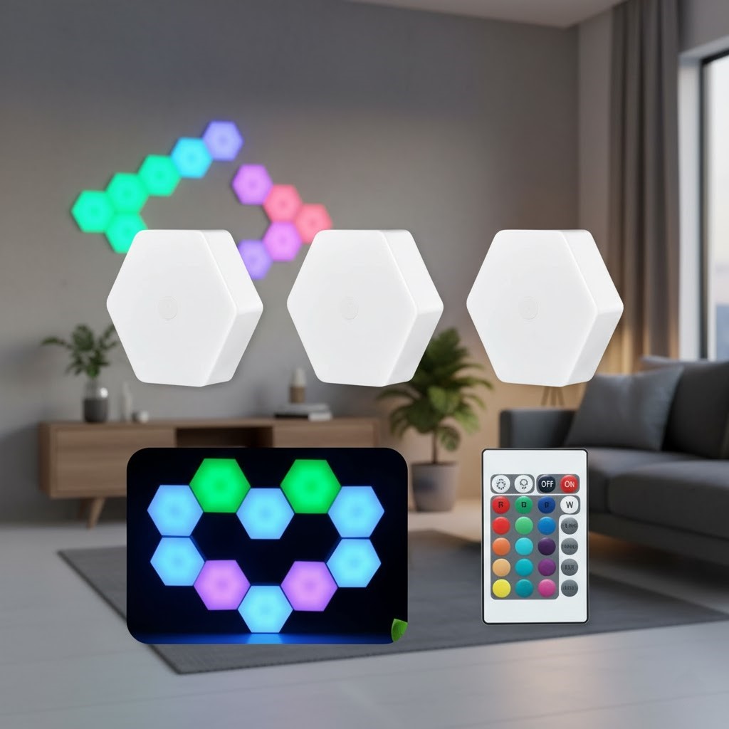 إضاءة حائط سداسية (لمس وريموت) | Hexagon Touch & Remote Light